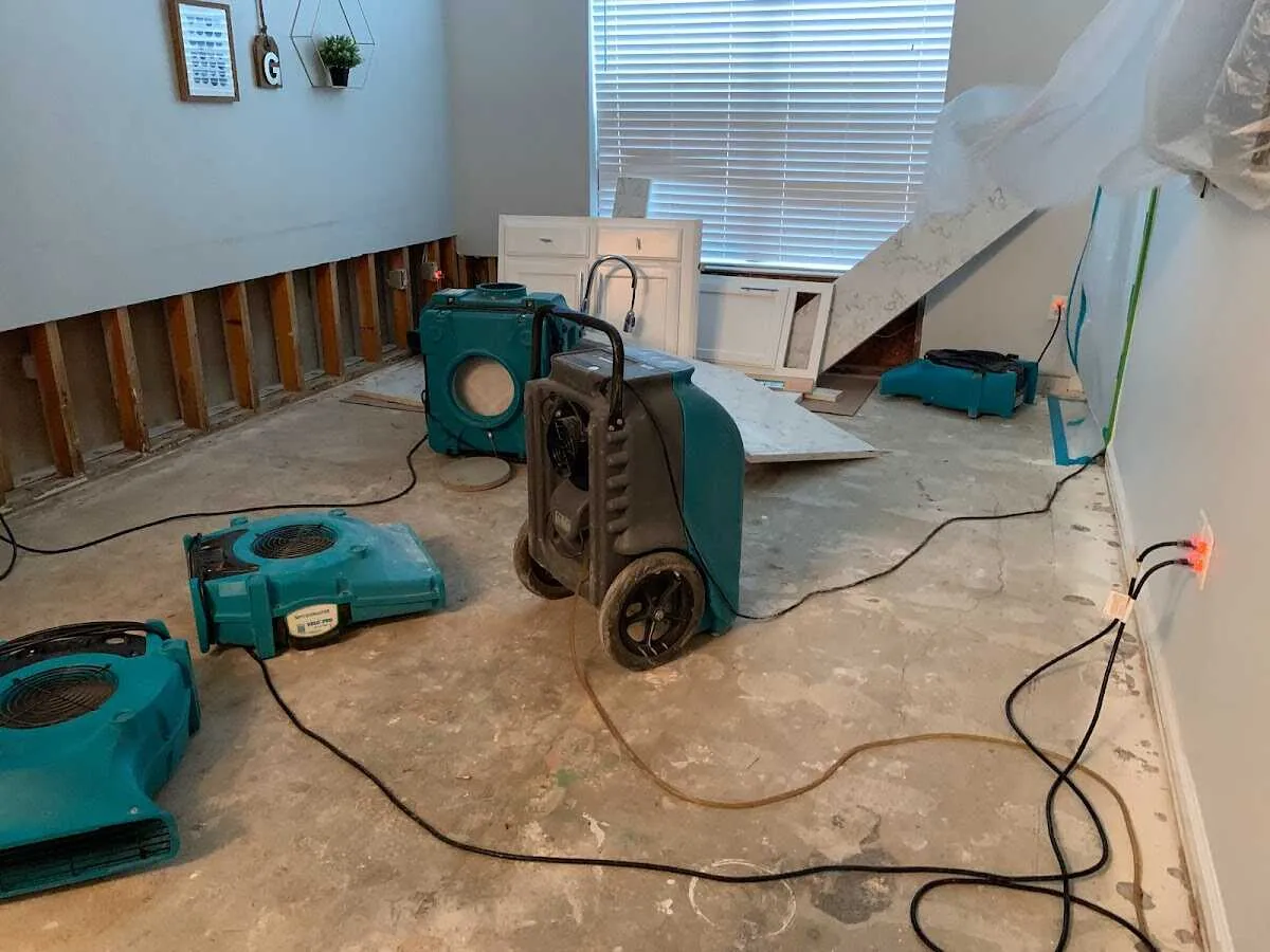 Dehumidifier in flood-cut room for Water Damage Restoration in Southwest Ranches